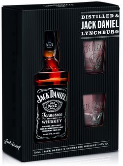 Jack Daniel's 40% 0,7L s 2 pohármi (darčekové balenie)