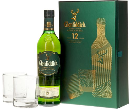 Glenfiddich 12y 40% 0,7 l (darčekové balenie 2 poháre)