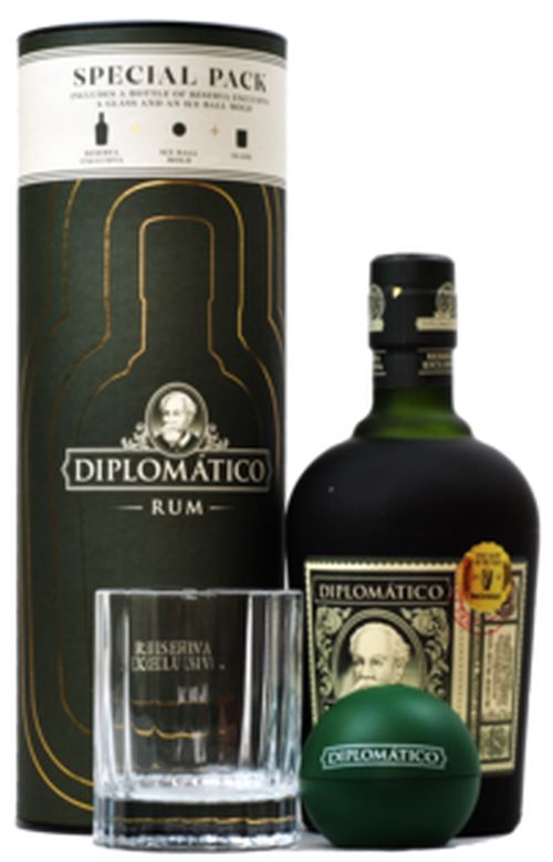 Diplomatico Reserva Exclusiva+Pohár+Ice Ball 40% 0.7L