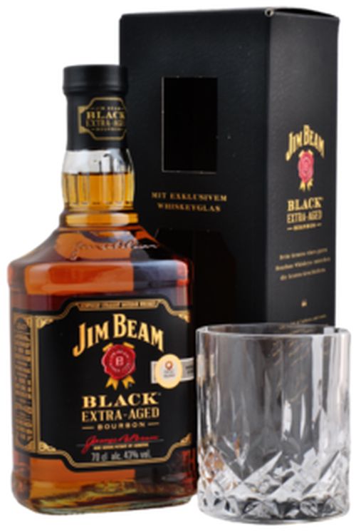 Jim Beam Black Extra Aged + 1 Pohár 43% 0.7L