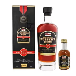 Pusser's Rum 15 Y.O. + Pusser’s Gunpowder Proof Rum MINI zadarmo